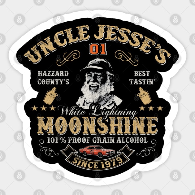 Moonshine Dukes of Hazzard Uncle Jesse Sticker by Alema Art